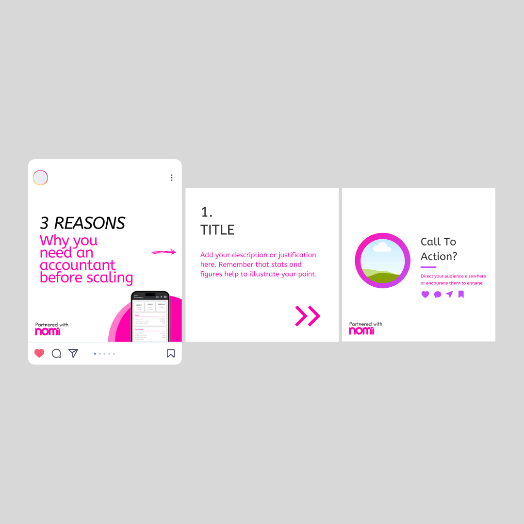 Nomi Marketing Assets Value Post Slider, White