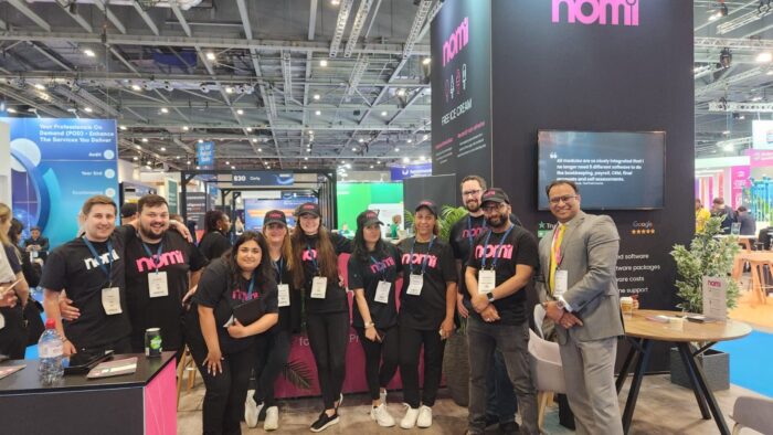 Team Nomi at Accountex 2023 on the exhibition stand.