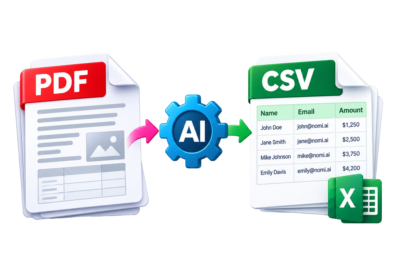 AI-powered PDF to CSV converter